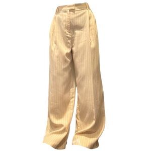 NWOT Cream Striped High Waisted Pants